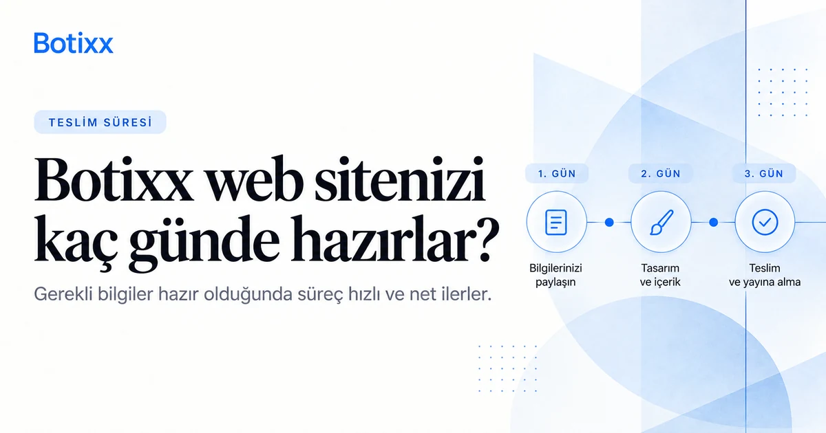 Web sitesi kaç günde hazırlanır?